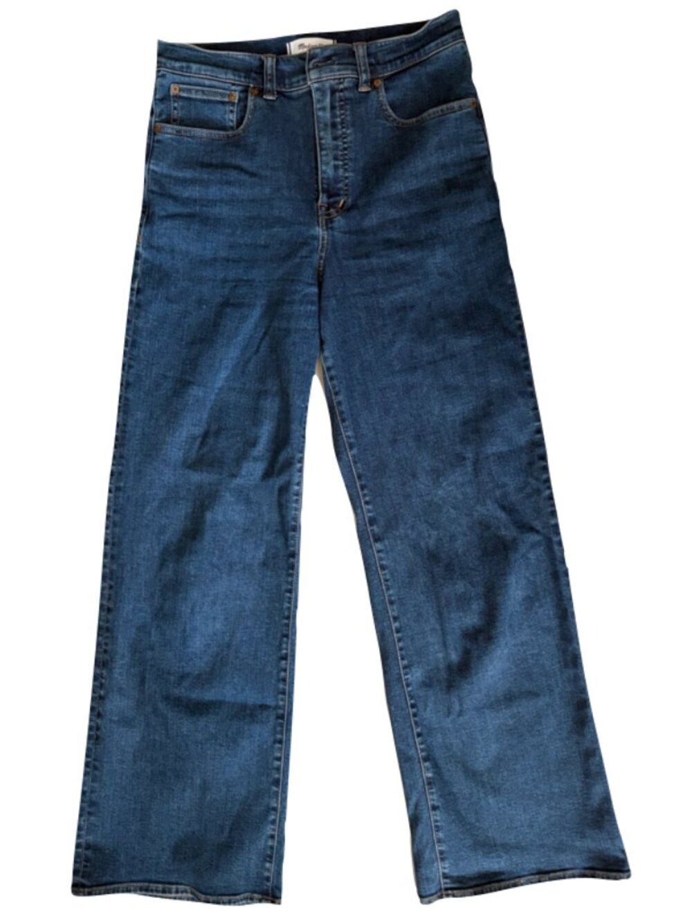 Madewell womens jeans size 28 blue wide leg high rise stretch denim - Picture 3 of 15